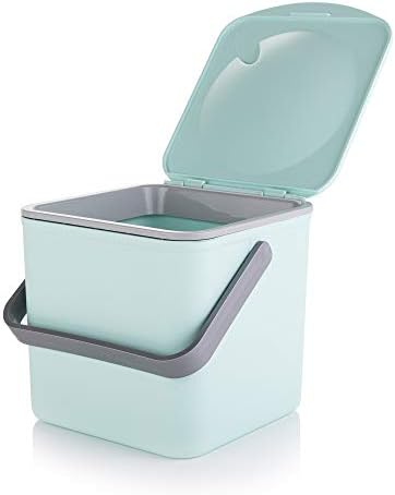 Minky HomeCare Kitchen Compost Bin - Caddy de desperdício de alimentos de bancada com interior limpo e fácil de limpar -