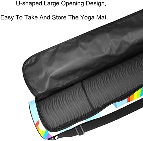 Yoga Mat Carry Bag Gym Beach Pilates Pilates Carrier Bags Nuses de desenhos animados e arco -íris, 6.7x33.9in/17x86 cm