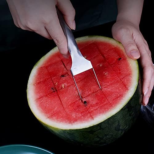 HOOMALL 2-em 1 Slicer de garfo aquático, 2023 Novo garfo de corte de frutas de fruto de fruta de fruto de melancia de cabeça