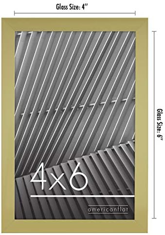 AmericanFlat 4x6 Ficture em ouro - moldura de borda fina com vidro resistente a quebra - formatos horizontais e verticais para