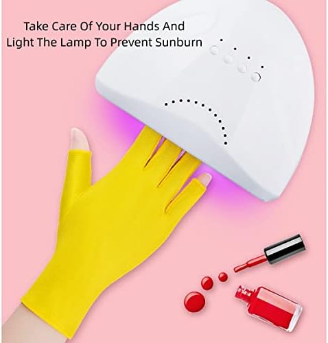 3 pares luvas UV para unhas, manicures luvas sem dedos Mittens anti -UV protegem as mãos do secador de manicure da