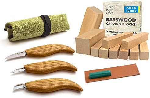 Beavercraft Whittling Wood Escultura Kit S15 Blocos de Basswood Definir ferramentas de escultura em madeira BW10 Blocos