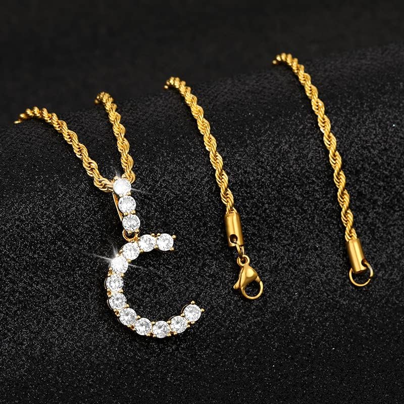 T3Store A-Z Letters iniciais Colares de moda de moda para mulheres letra de cor de cor de ouro letra de letra de alfabeto jóias-72014