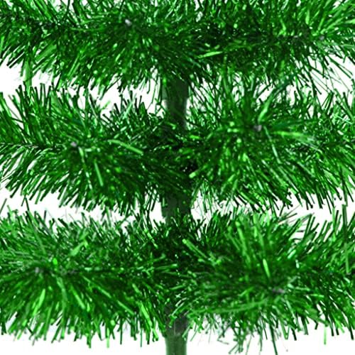 Tinsel verde metálico Árvore de Natal Base Metal Verde Base Artificial Pincel Arnúscula de Madeira Incluída