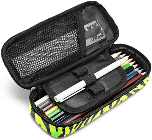 Caixa de lápis Guerotkr, bolsa de lápis, caixa de lápis, estojo de lápis estético, padrão de impressão de zebra listrado colorido