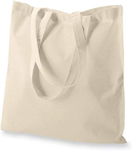 EcofactoryDirect 12 Pack Sacos de algodão em cores naturais - 15 x 16 sacos de supermercado reutilizáveis ​​5,5 oz de