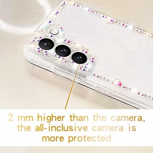 Cavdycidy for Luxury Samsung Galaxy S21 Plus Glitter, capa de telefone fofo com brilho com proteção contra shinestone