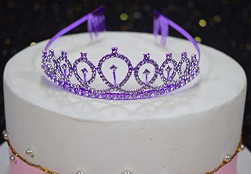 Feliz 40º aniversário Tiara e Sash Party Supplies 40 Fabulou Purple Glitter Setin Sash e Crystal Tiara Princess Coroa de