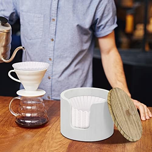 Suporte de filtro de café, recipiente de armazenamento de filtro de café, estojo de filtro de café com tampa, cesta de filtro