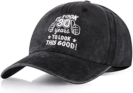 40º 50º 60º 70º Presentes de aniversário para homens, Idéias de presente de feliz aniversário vintage Caps de beisebol ajustáveis, chapéus de aniversário engraçados