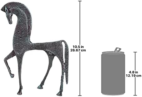 Design Toscano SP806 Estátua de cavalo espartano grego, verdigris