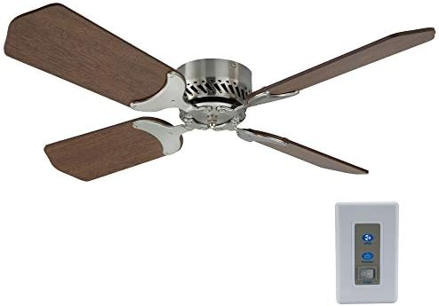 Ventilador de teto RECPRO RV | 12V | Acabamento de níquel escovado de 36 | 4 Blades | Inclui o interruptor