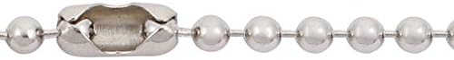 IIVVERR Aço inoxidável Bola Correios de Bola Chaveias de 3,2 mm por 20 polegadas 3pcs (Cadena de Bolas de Bolas de Acero