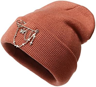 Chapéu de Guangyuan para mulheres Winter mais quente aconchegante tweed tweed skull bico de malha windprooof chapéus