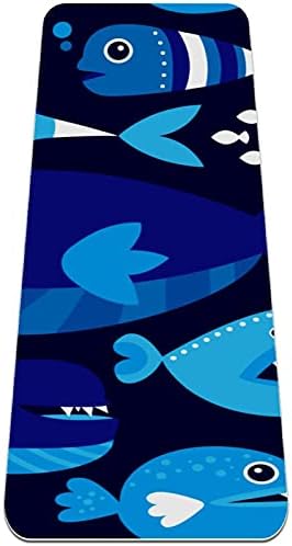 Yoga Mat Cartoon tubarões -marinhos Padrão Blue Eco Friendly Non Slip Fitness Exercition tapete para pilates e exercícios de piso