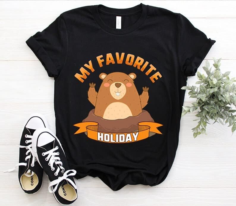 Camisa do dia da marmota minha camiseta de férias favorita Presente de amante de marmota fofa