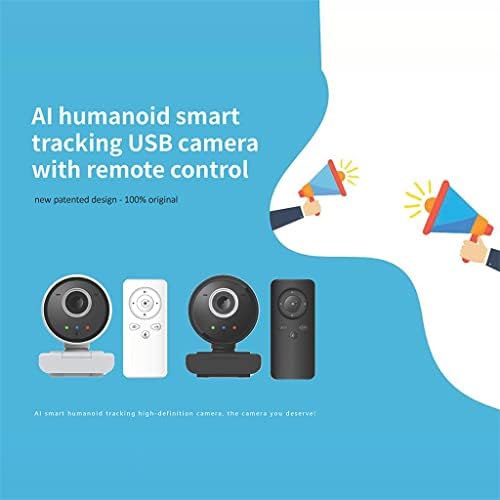 CLGZS Webcam Humanoid Auto Rastreamento 1080p com controle remoto para laptop de computador PC webcam USB com microfone