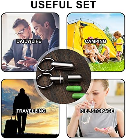 Autuveen Keychain Pill Solter, Titanium Small Pill Case de viagens portátil Caixa de comprimidos para bolso de carteira,