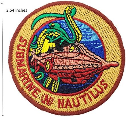 Ligas de 20000 de 20000 sob o mar Submarino Nautilus Ferro bordado em costura em remendos