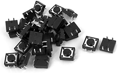Aexit 30pcs 12mx12mmx5mm Distribuição 4 Terminais Tato momentâneo Caixas de interruptor seletor tátil Micro switches