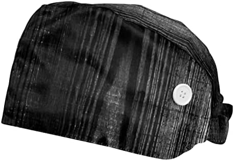 Rieodkfmhd 2 pacotes abstratos de madeira de madeira tampa de trabalho com botões BandBand Sorto Chapéus de trabalho unissex ajustáveis