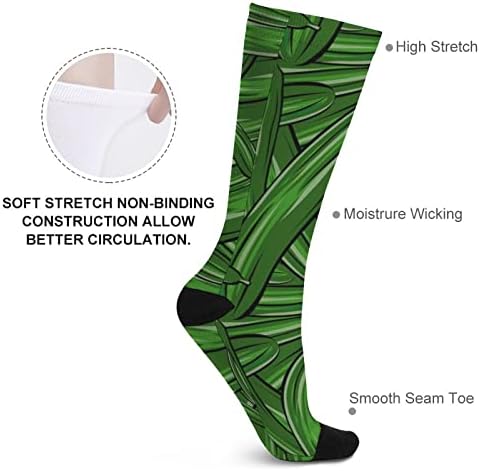 Padrão de pepino de cores impressas de cores meias atléticas de joelho altos para mulheres homens