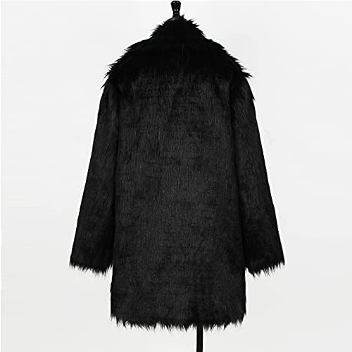 Roupas de inverno para mulheres Fuzzy Open Front Cardigan Coat Artificial -Grass Outwear Jackets para casacos femininos