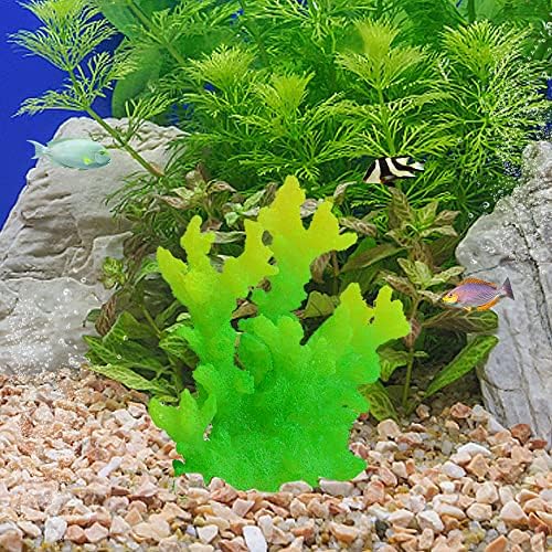 SAIM Aquário Fish Tank Resina Ornamento de Coral Artificial para Aquário Paisagem Betta Sleep Rest Hide Play Breed - Green