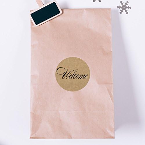 Adesivos de boas-vindas Kraft de 80-2 ”, adesivos de boas-vindas de casamento, etiquetas de adesivos de saco de favor do