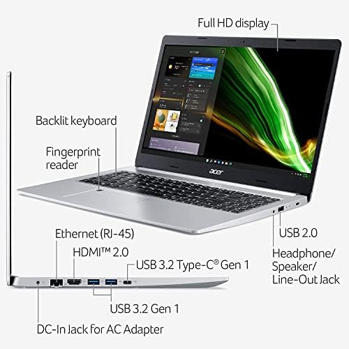 2022 Laptop de 522 Acer Aspire 5, tela IPS de 15,6 polegadas FHD, AMD Ryzen 3 3350U, 20 GB DDR4 RAM, 512 GB PCIE SSD,