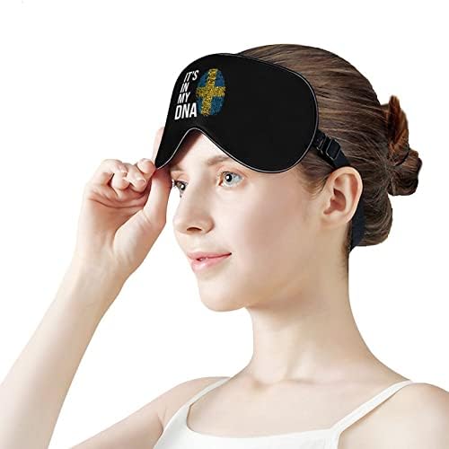 Está na minha máscara ocular da bandeira da Suécia com alça ajustável para homens e mulheres noite de viagem para dormir uma soneca