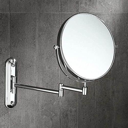 Espelho de maquiagem montada na parede, espelho de vaidade 3x espelho cosmético 360 de dupla face rotativa