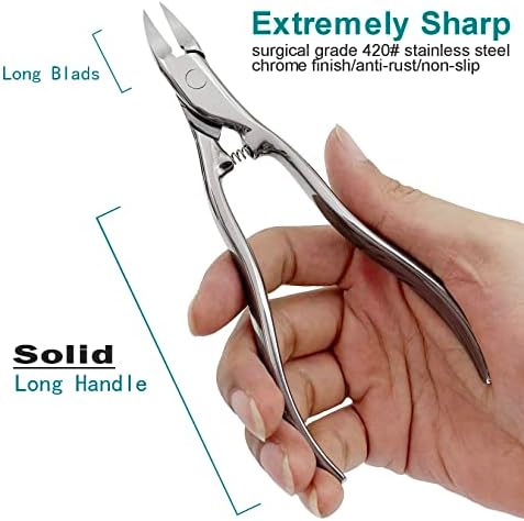 Vogarb 5pcs grandes cortadores de unhas definidos para unhas grossas/encravadas unhas da unha e unhas de punhal de unhas longa
