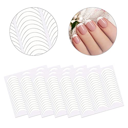 Wokoto 2400pcs 50 folhas Smile Linha French Nail Art Starters French Tip Guides adesivos para mulheres Decalques de unhas Art