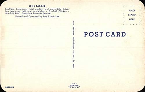 Lee's Bar-B-Q Trinidad, Colorado Co Original Vintage Post-Card