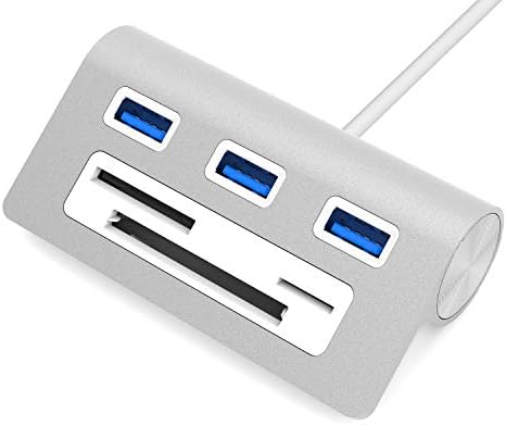Sabrent Premium 3 Port Aluminium USB 3.0 Hub com leitor de cartões Multi-in-1 para iMac, todos os MacBooks, Mac mini ou qualquer PC