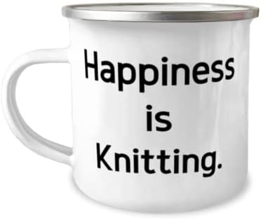 Divertido tricô, felicidade é tricô, tricô de 12 onças de caneca de