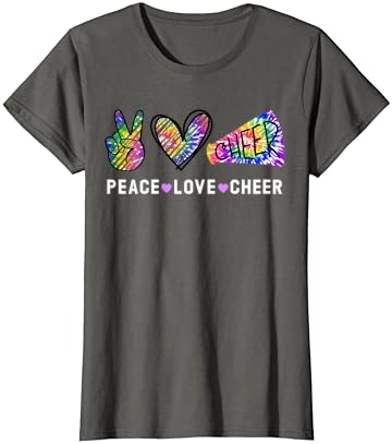 Peace Love Cheer Tie Tye Cheerleading para líder de torcida Camiseta fofa