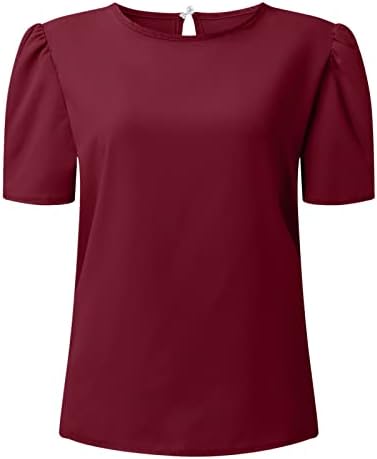 Camisa feminina feminino cor sólida cor casual rount round camise