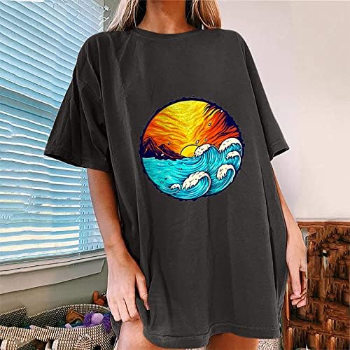Tops grandes para as mangas curtas femininas Summer Beach Holiday Camiseta Casual Selta Camas de camisetas soltas Pullover