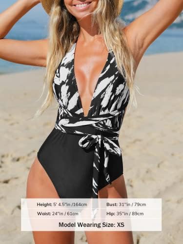 Cupshe feminino One Piece Swimsuit Sexy Deep V Neck Bathing Suiting