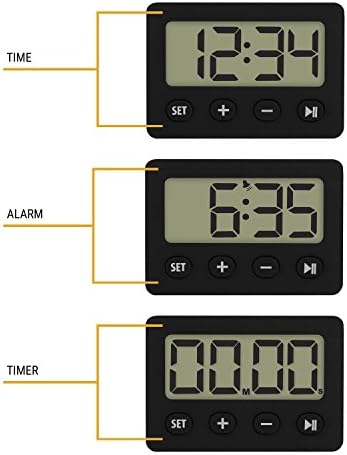La Crosse Technology 60.2014.01 Timer digital com alarme e cronômetro, preto