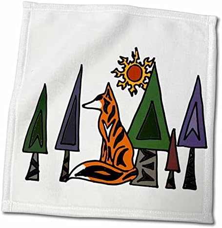 3drose All Smiles Art Animals - Red Fox Artistic em Arte Florestal Original - Toalhas