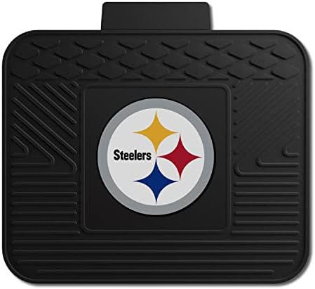 Fanmats 9998 Pittsburgh Steelers Back Row Utility Car tapete - 1 peça - 14in. x 17in., All Weather Protection, Universal Fit, Logo da equipe moldada