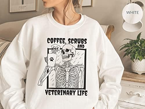 Engraores de café veterinários engraçados e presente de suéter de vida veterinária para tee de resgate de animais veterinários de
