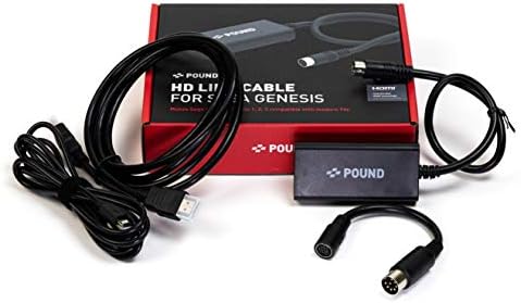Pound HD Link Cable Compatível com Sega Genesis - cabo HDMI com qualidade de imagem RGB, resolução 720p, além de