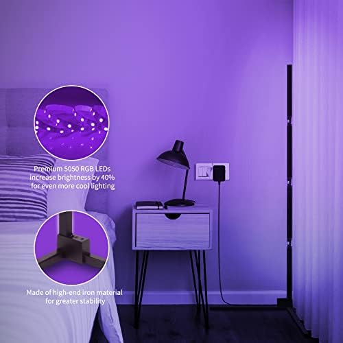 Luminária de piso de canto Miortior, lâmpada de chão RGB com aplicativo inteligente e controle remoto, sincronização musical,