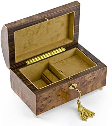 Artesanal de 30 notas de madeira floral caixa de jóias musicais de baú de aranha - suíte de quebra -nozes