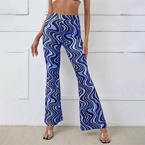 Miashui Flare Yoga Pants com bolsos para mulheres Ripple Ripple Yoga Casual Yoga Cintura alta com bolsos para bolsos para
