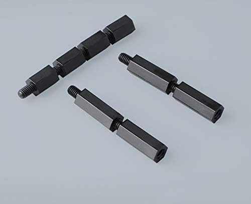 Parafuso 30/20/10pcs m3l+rosca de 6mm parafuso preto parafuso de plástico para placa -mãe PCB Staneff Staneff Spacer Pillar -